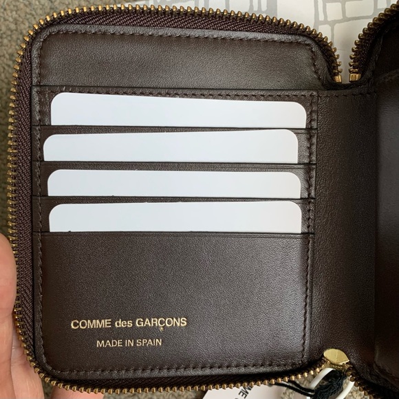 *SOLD* Comme des Garcons SA2100 Compact Zip Around Arecalf Bifold Wallet, Brown - Picture 11 of 17